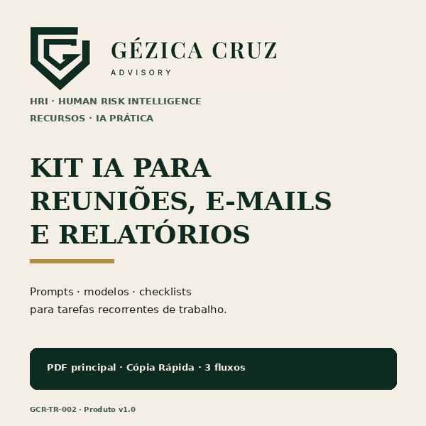Capa do Kit IA para Reuniões, E-mails e Relatórios